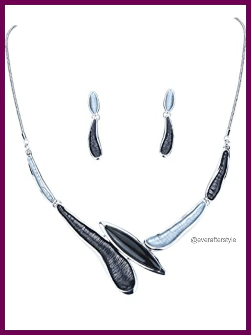 Crystal Teardrop Bib Statement Necklace Earrings Set Women Elegant Wedding